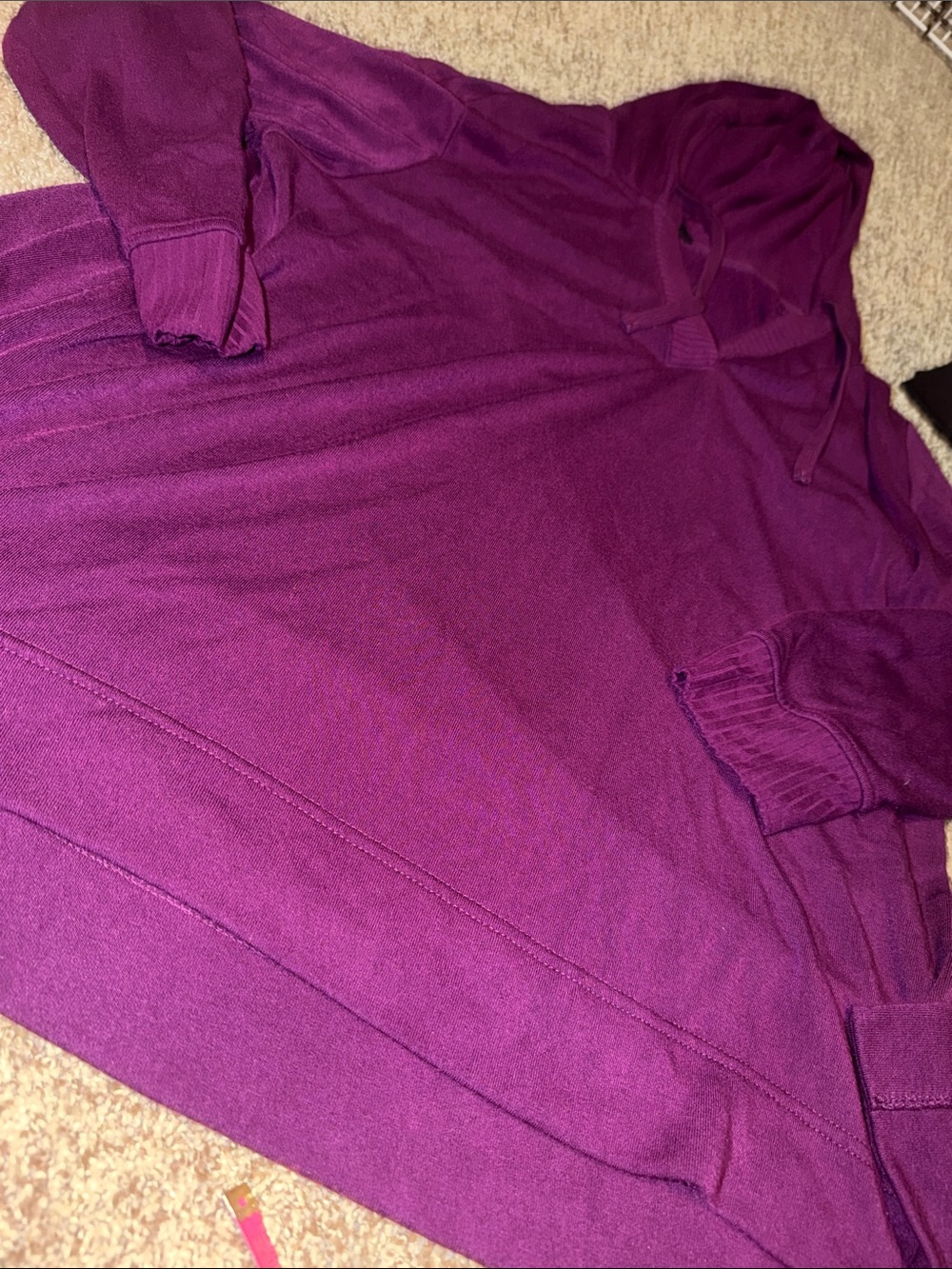 Jane & Delancey luxuriously soft purple hi-lo v-neck hoodie (1X) - EUC!